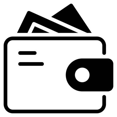 Dijital Cüzdan, Beyaz Arkaplanda Basit Vektör İllüstrasyonu 