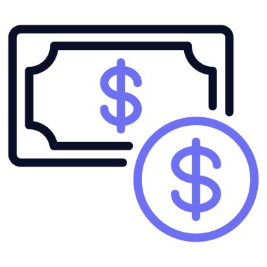 Beyaz Arkaplanda Dolar İşareti Basit Vektör Resimleri