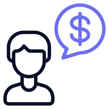 Finansal Danışman, Beyaz Arkaplan Üzerine Basit Vektör İllüstrasyonu 