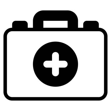 İlk Yardım Çantası, Beyaz Arkaplanda Basit Vektör İllüstrasyonu 