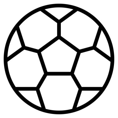 Futbol Simgesi, Beyaz Arkaplanda Basit Vektör İllüstrasyonu 