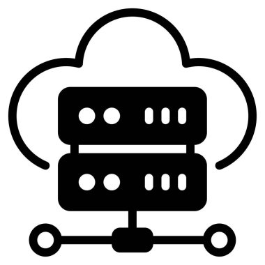  IaaS Altyapı Hizmet Olarak Simgesi, Beyaz Arkaplanda Basit Vektör İllüstrasyonu 