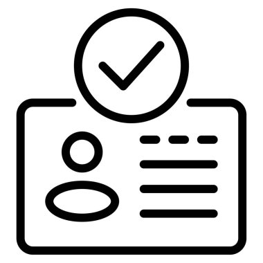 Kimlik Doğrulama Simgesi, Beyaz Arkaplan Basit Vektör ResmiComment 