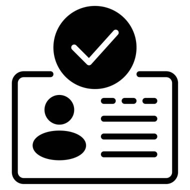 Kimlik Doğrulama Simgesi, Beyaz Arkaplan Basit Vektör ResmiComment 