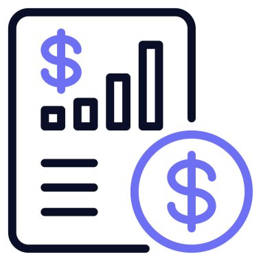 Gelir Bildirimi Simgesi, Beyaz Arkaplan Basit Vektör İllüstrasyonu  