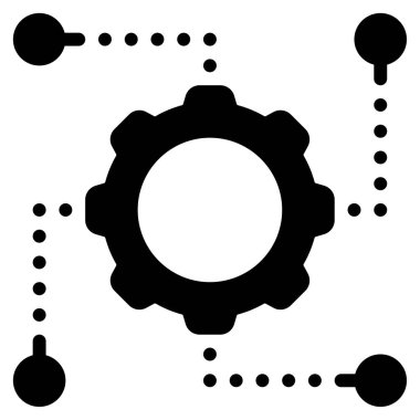 Endüstriyel Otomasyon Simgesi, Beyaz Arkaplanda Basit Vektör İllüstrasyonu 