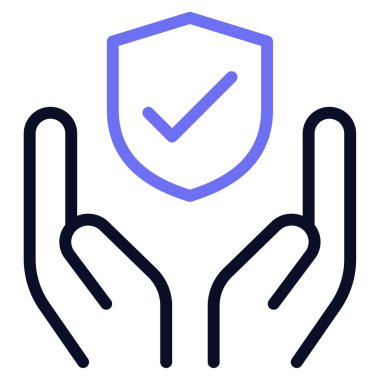 Sigorta Kapsamı Simgesi, Beyaz Arkaplanda Basit Vektör İllüstrasyonu 