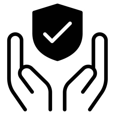 Sigorta Kapsamı Simgesi, Beyaz Arkaplanda Basit Vektör İllüstrasyonu 