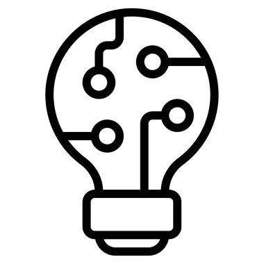 Akıllı Işıklandırma Simgesi, Beyaz Arkaplanda Basit Vektör İllüstrasyonu 