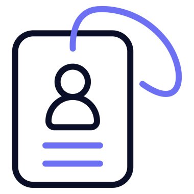 Tıbbi Kimlik Kart Simgesi, Beyaz Arkaplanda Basit Vektör İllüstrasyonu 