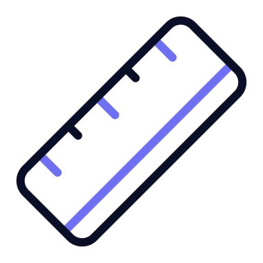 Cetvel Simgesi, Beyaz Arkaplanda Basit Vektör İllüstrasyonu 