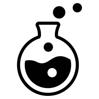 Bilim Matarası Simgesi, Beyaz Arkaplanda Basit Vektör İllüstrasyonu 