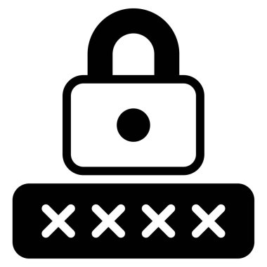 Güvenli Kod Simgesi, Beyaz Arkaplanda Basit Vektör İllüstrasyonu 