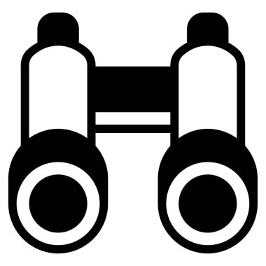 Gezici Dürbün Simgesi, Beyaz Arkaplan Üzerine Basit Vektör İllüstrasyonu 