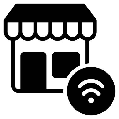 Akıllı Perakende Simgesi, Beyaz Arkaplanda Basit Vektör İllüstrasyonu 