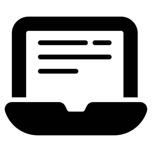 Laptop Simgesi, Beyaz Arkaplanda Basit Vektör İllüstrasyonu  