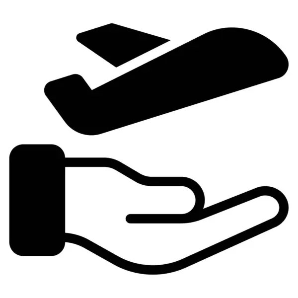 Seyahat Sigortası Simgesi, Beyaz Arkaplan Üzerine Basit Vektör İllüstrasyonu 