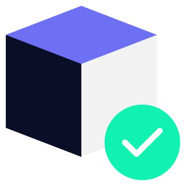 Blok Doğrulama Simgesi, Beyaz Arkaplan Basit Vektör ResmiComment