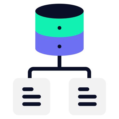 Veri Mimarisi Simgesi, Beyaz Arkaplan Üzerine Basit Vektör İllüstrasyonu