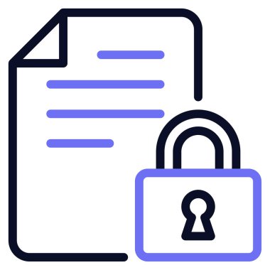 Veri Gizlilik Simgesi, Beyaz Arkaplanda Basit Vektör İllüstrasyonu