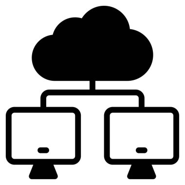 Dağıtılmış Hesaplama Simgesi, Beyaz Arkaplan Basit Vektör ResmiComment