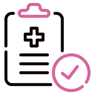 Sağlık Denetim Simgesi, Beyaz Arkaplan Üzerine Basit Vektör İllüstrasyonu