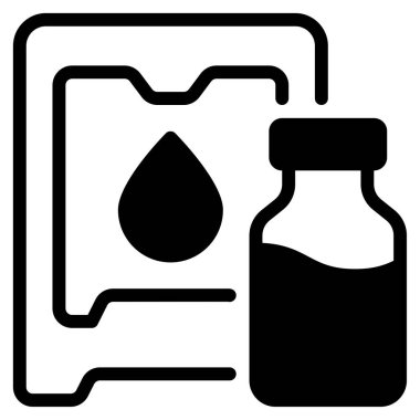 Hidrasyon İstasyonu Simgesi, Beyaz Arkaplanda Basit Vektör İllüstrasyonu