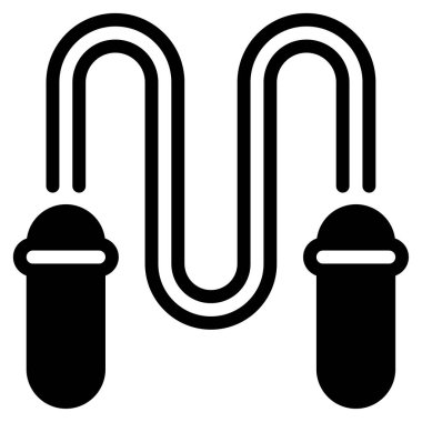 Atlama İpi Simgesi, Beyaz Arkaplanda Basit Vektör İllüstrasyonu