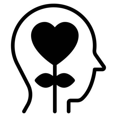 Zihinsel Sağlık Simgesi, Beyaz Arkaplanda Basit Vektör İllüstrasyonu