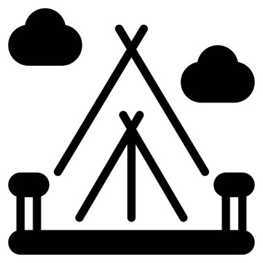 Açık Hava Eylemleri Simgesi, Beyaz Arkaplanda Basit Vektör Resimleri