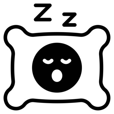 Uyku Kalitesi Simgesi, Beyaz Arkaplanda Basit Vektör İllüstrasyonu