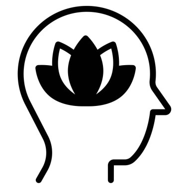 Stres Rahatlatma Simgesi, Beyaz Arkaplanda Basit Vektör İllüstrasyonu