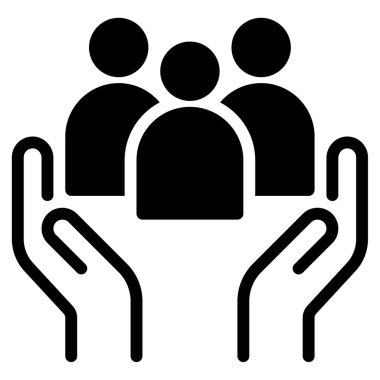 Destekleyici Topluluk Simgesi, Beyaz Arkaplan Üzerine Basit Vektör İllüstrasyonu