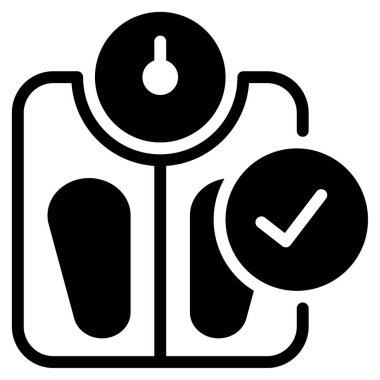 Ağırlık Yönetimi Simgesi, Beyaz Arkaplanda Basit Vektör İllüstrasyonu