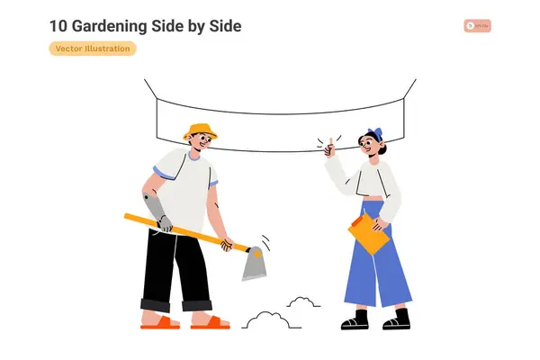 Bahçecilik yan yana, Renkli Kavram Beyaz Arkaplanda İzole