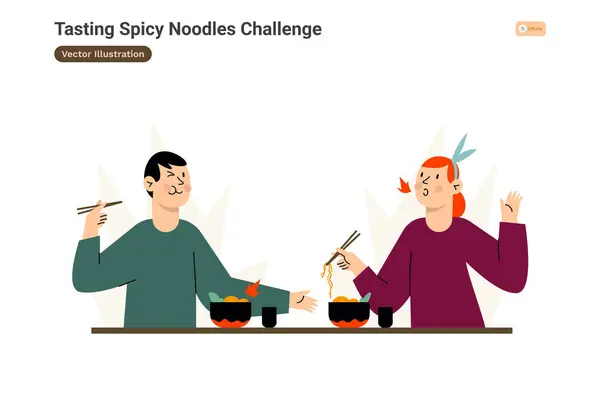 Baharatlı Şehriye Meydan Okuma, Beyaz Arkaplanda İzole Edilmiş Renkli Kavram