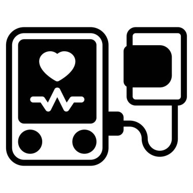 Kan basıncı monitörü Simgesi, Beyaz Arkaplanda Basit Vektör İllüstrasyonu