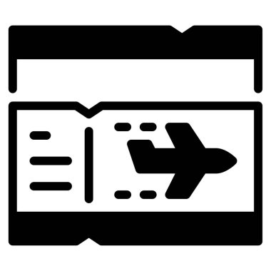 Biniş Kartı Simgesi, Beyaz Arkaplanda Basit Vektör ResmiComment