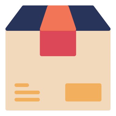 Kutu Simgesi, Beyaz Arkaplanda Basit Vektör İllüstrasyonu