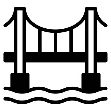Köprü Simgesi, Beyaz Arkaplanda Basit Vektör Resimleri