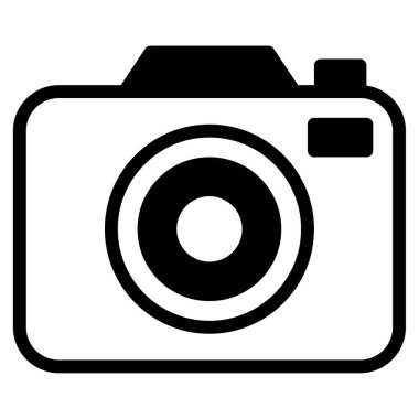 Kamera simgesi, beyaz arkaplanda basit vektör illüstrasyonu