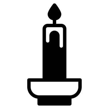 Mum Simgesi, Beyaz Arkaplanda Basit Vektör İllüstrasyonu