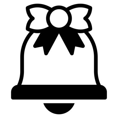 Noel Çanı Simgesi, Beyaz Arkaplanda Basit Vektör İllüstrasyonu