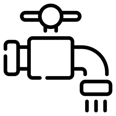 Temiz Su Simgesi, Beyaz Arkaplanda Basit Vektör İllüstrasyonu 