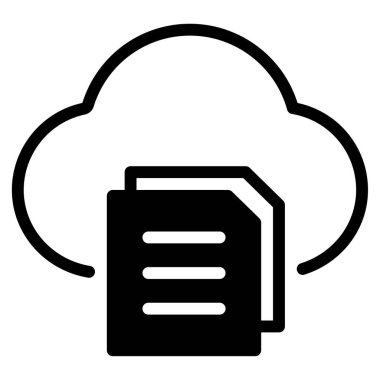 Bulut Sunum Simgesi, Beyaz Arkaplan Üzerine Basit Vektör İllüstrasyonu