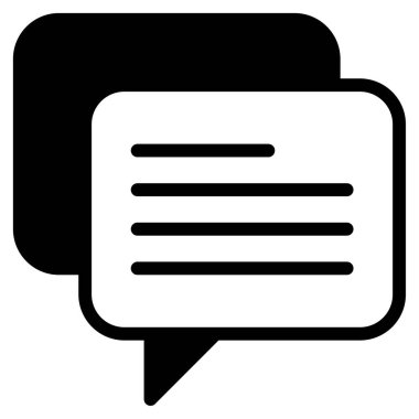 Yorum Simgesi, Beyaz Arkaplanda Basit Vektör İllüstrasyonu 