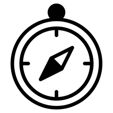 Pusula Simgesi, Beyaz Arkaplanda Basit Vektör İllüstrasyonu 