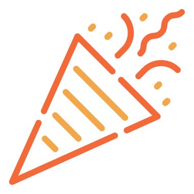 Konfeti Simgesi, Beyaz Arkaplan Üzerine Basit Vektör İllüstrasyonu 