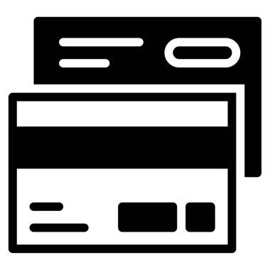 Kredi Kart Simgesi, Beyaz Arkaplanda Basit Vektör İllüstrasyonu 