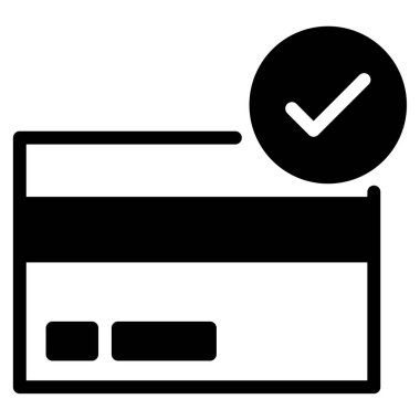 Kredi Kart Simgesi, Beyaz Arkaplanda Basit Vektör İllüstrasyonu 